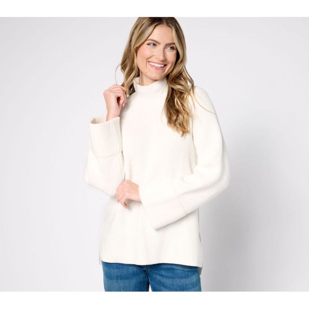 SUNNYLiFE Women's Top Plus Sz Sweater 2X Frankie Turtleneck White A667990